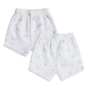 Baby Boys White Printed Cotton Shorts Pack of 2 Regular Fit Casual Shorts