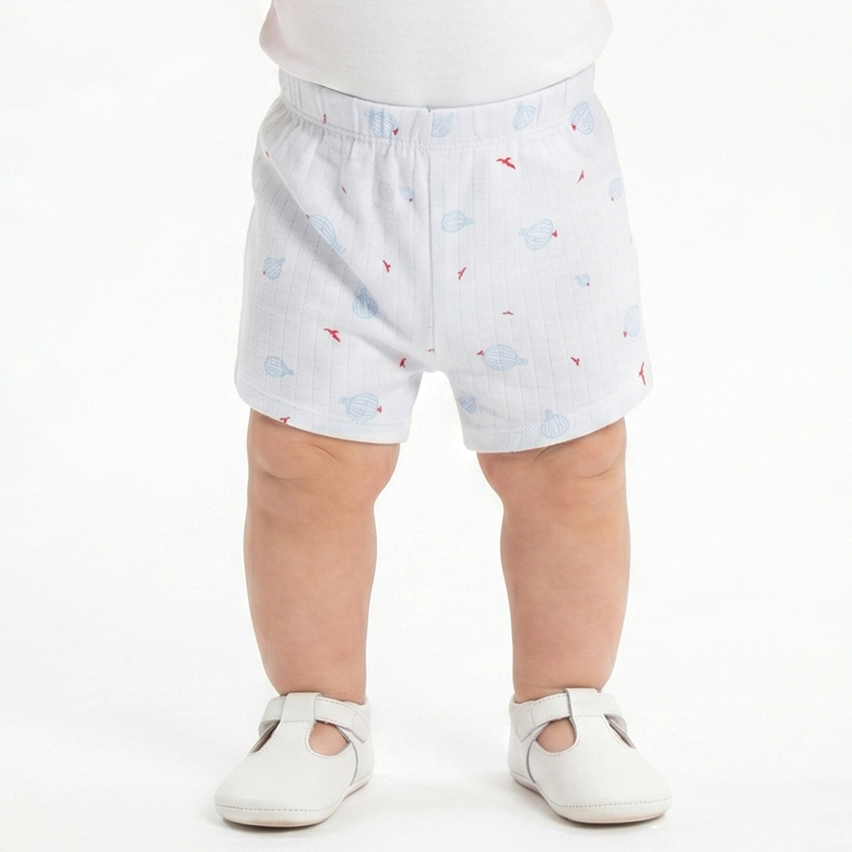 Baby Boys White Printed Cotton Shorts Pack of 2 Regular Fit Casual Shorts