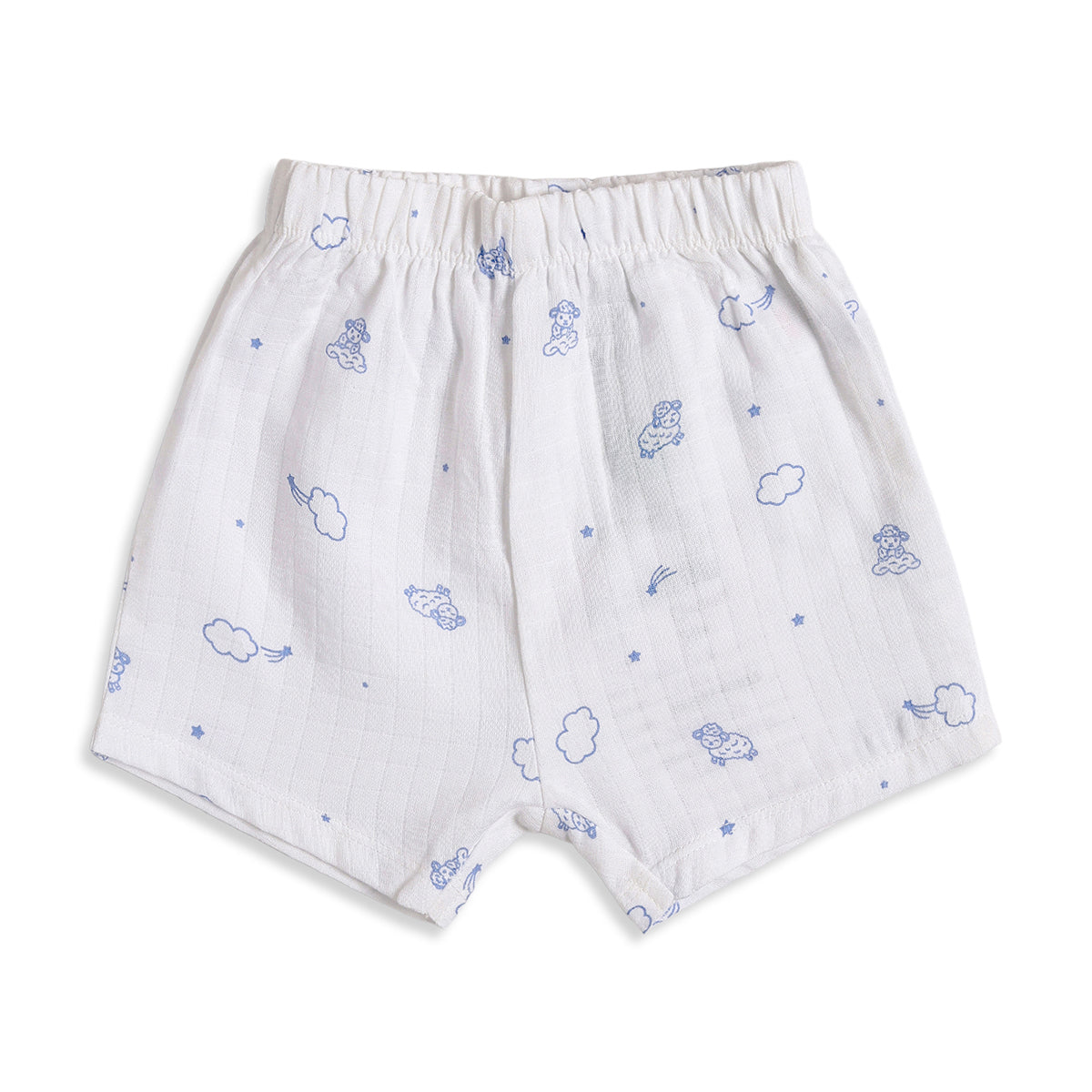 Baby Boys White Printed Cotton Shorts Pack of 2 Regular Fit Casual Shorts