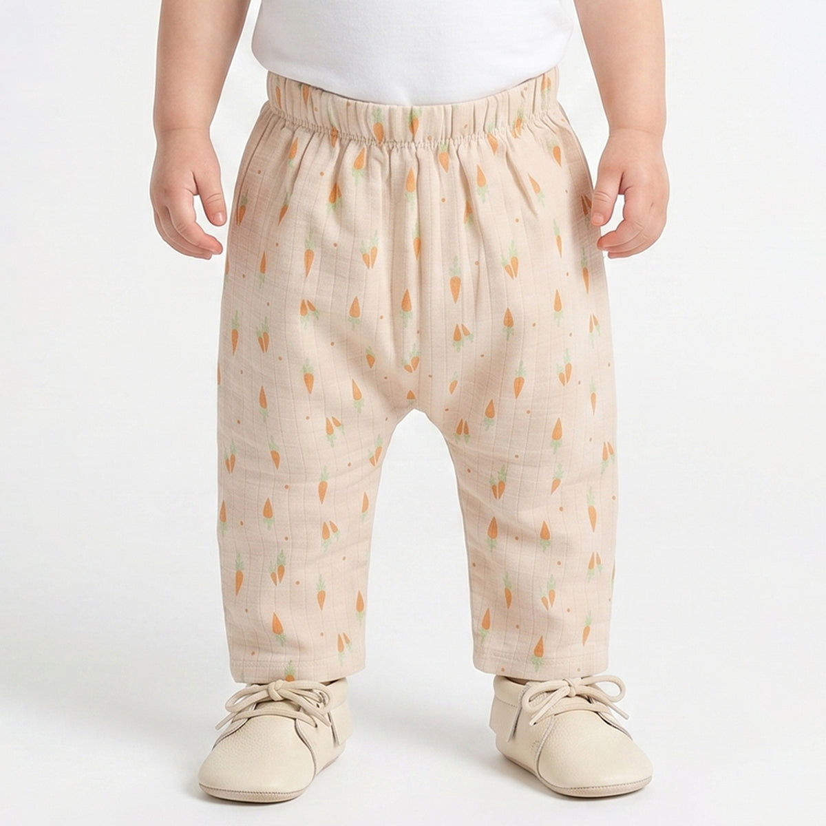 Baby Boys Pack of 2 Printed Muslin Jogger Pants Regular Fit Casual Bottomwear - Mint Green & Beige