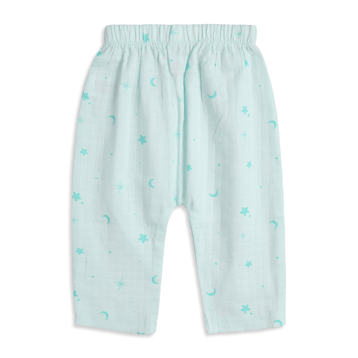 Baby Boys Pack of 2 Printed Muslin Jogger Pants Regular Fit Casual Bottomwear - Mint Green & Beige