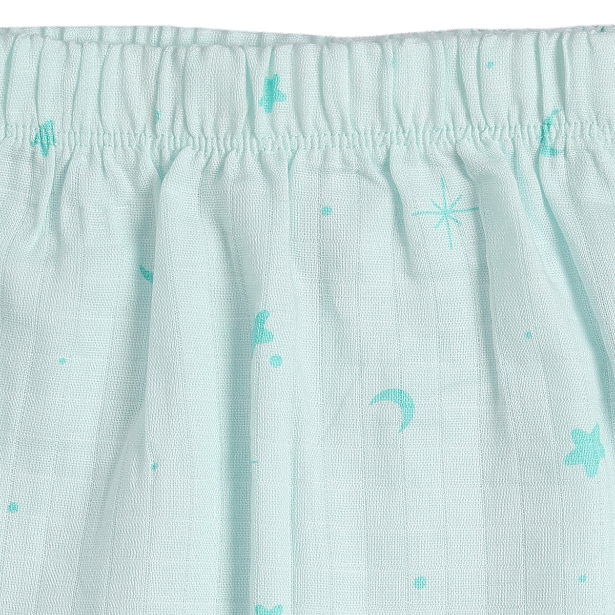 Baby Boys Pack of 2 Printed Muslin Jogger Pants Regular Fit Casual Bottomwear - Mint Green & Beige