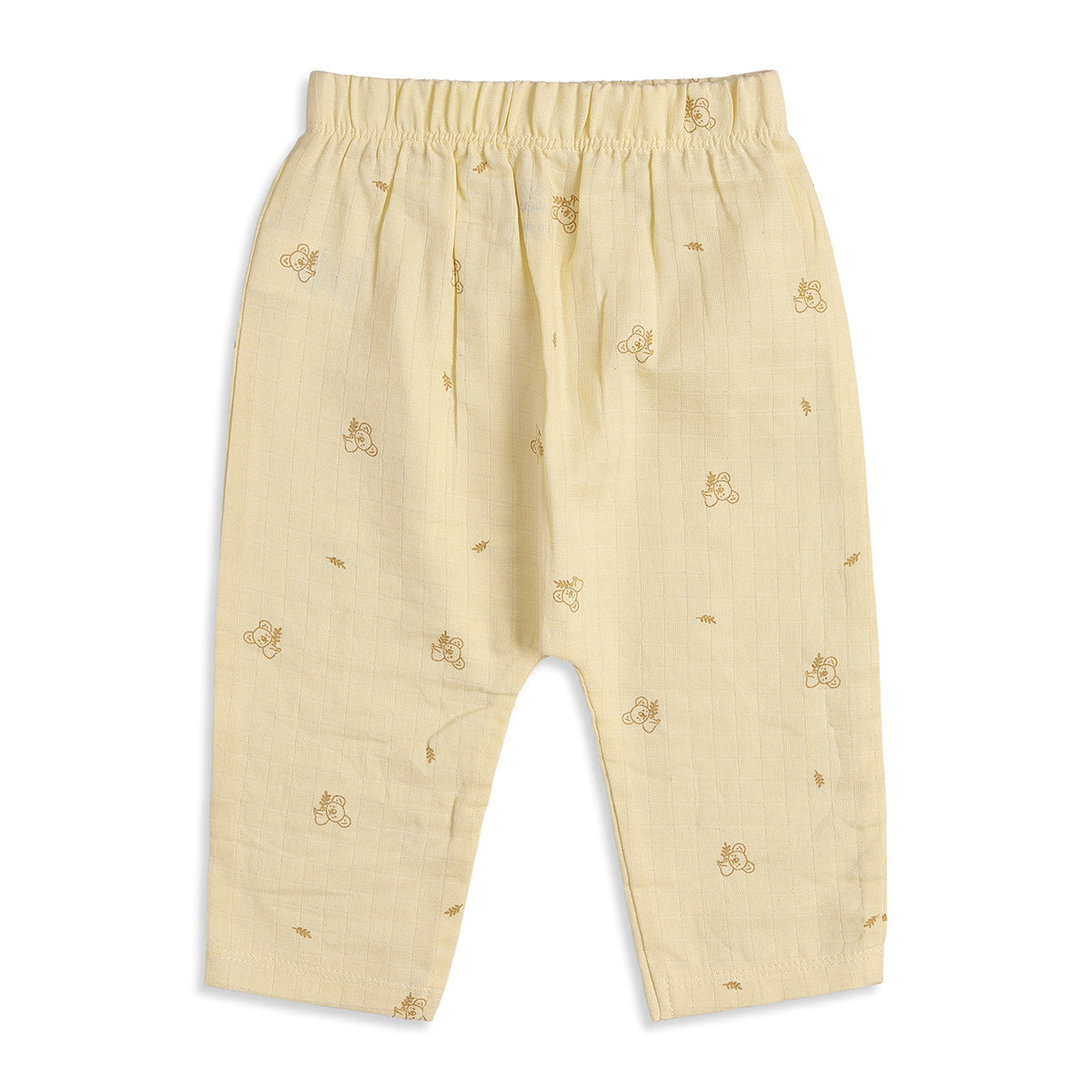 Baby Boys Pack of 2 Printed Muslin Jogger Pants Regular Fit Casual Bottomwear - Light Blue & Yellow