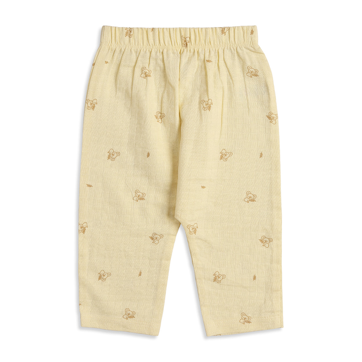 Baby Boys Pack of 2 Printed Muslin Jogger Pants Regular Fit Casual Bottomwear - Light Blue & Yellow