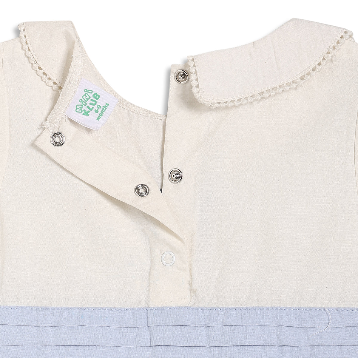 Baby Girls Sea Princess Embroidered Bodysuit with Headband, Blue & Off White