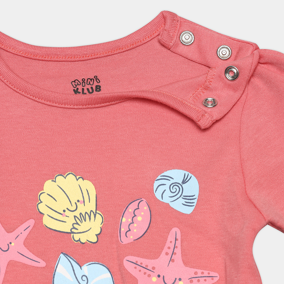 Baby Girls  Starfish Printed Bodysuits Pack Of 2, Multicolor