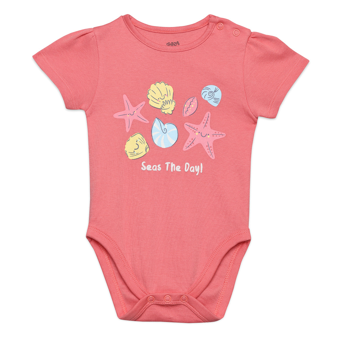 Baby Girls  Starfish Printed Bodysuits Pack Of 2, Multicolor