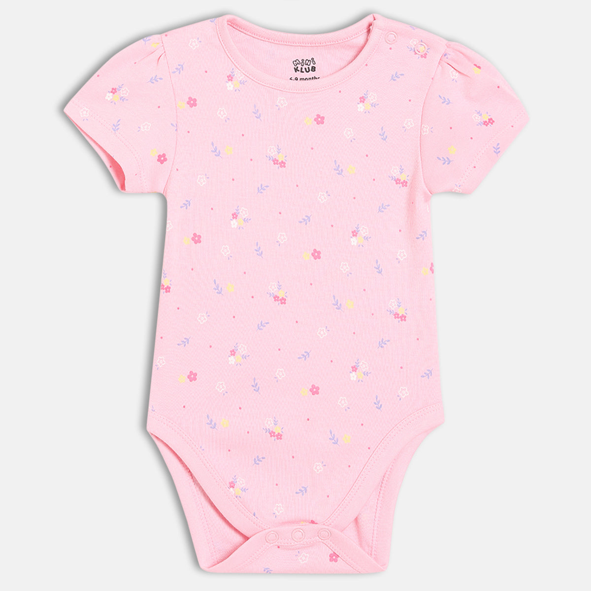 Baby Girls Floral Printed and Graphic Bodysuit Pack of 2, Pink and Cream