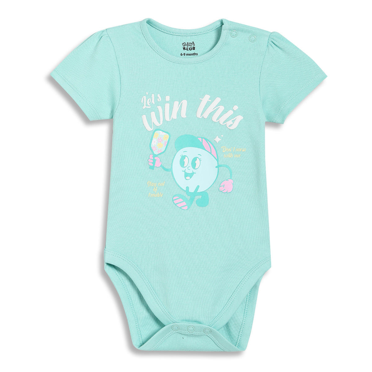 Baby Girls Printed Bodysuits Pack of 2, Mint Green and Light Pink