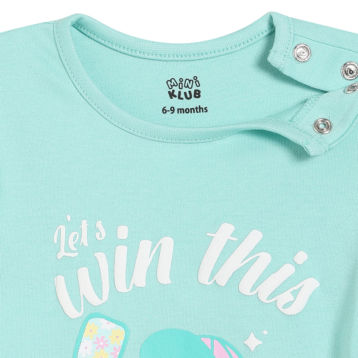 Baby Girls Printed Bodysuits Pack of 2, Mint Green and Light Pink