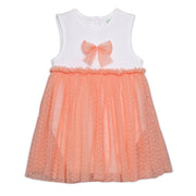 Baby Girls Sleeveless Tulle Bodysuit, Peach