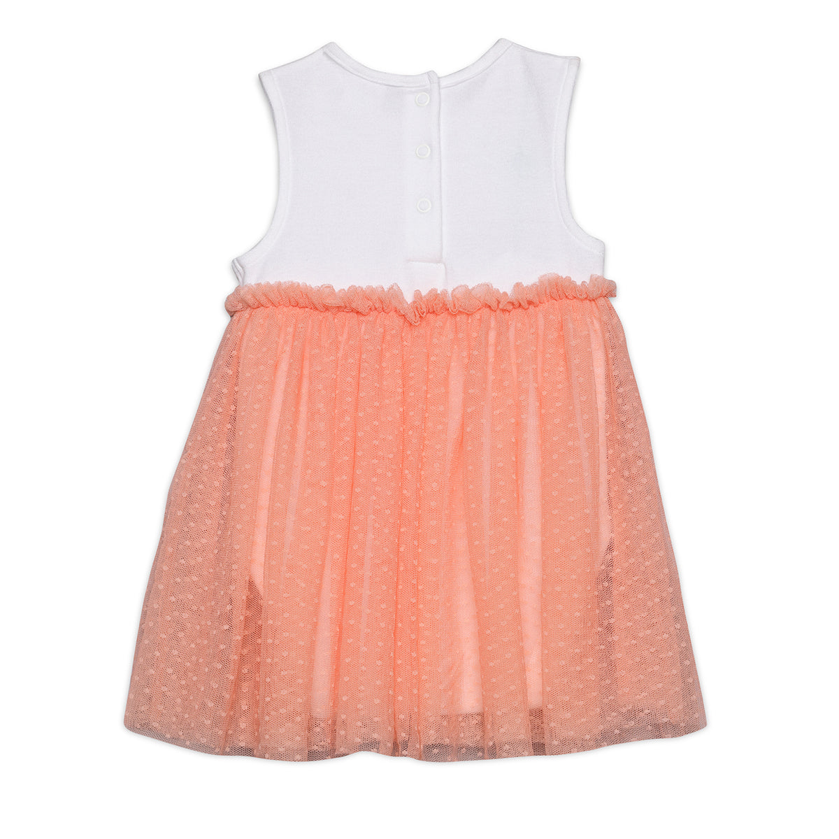 Baby Girls Sleeveless Tulle Bodysuit, Peach