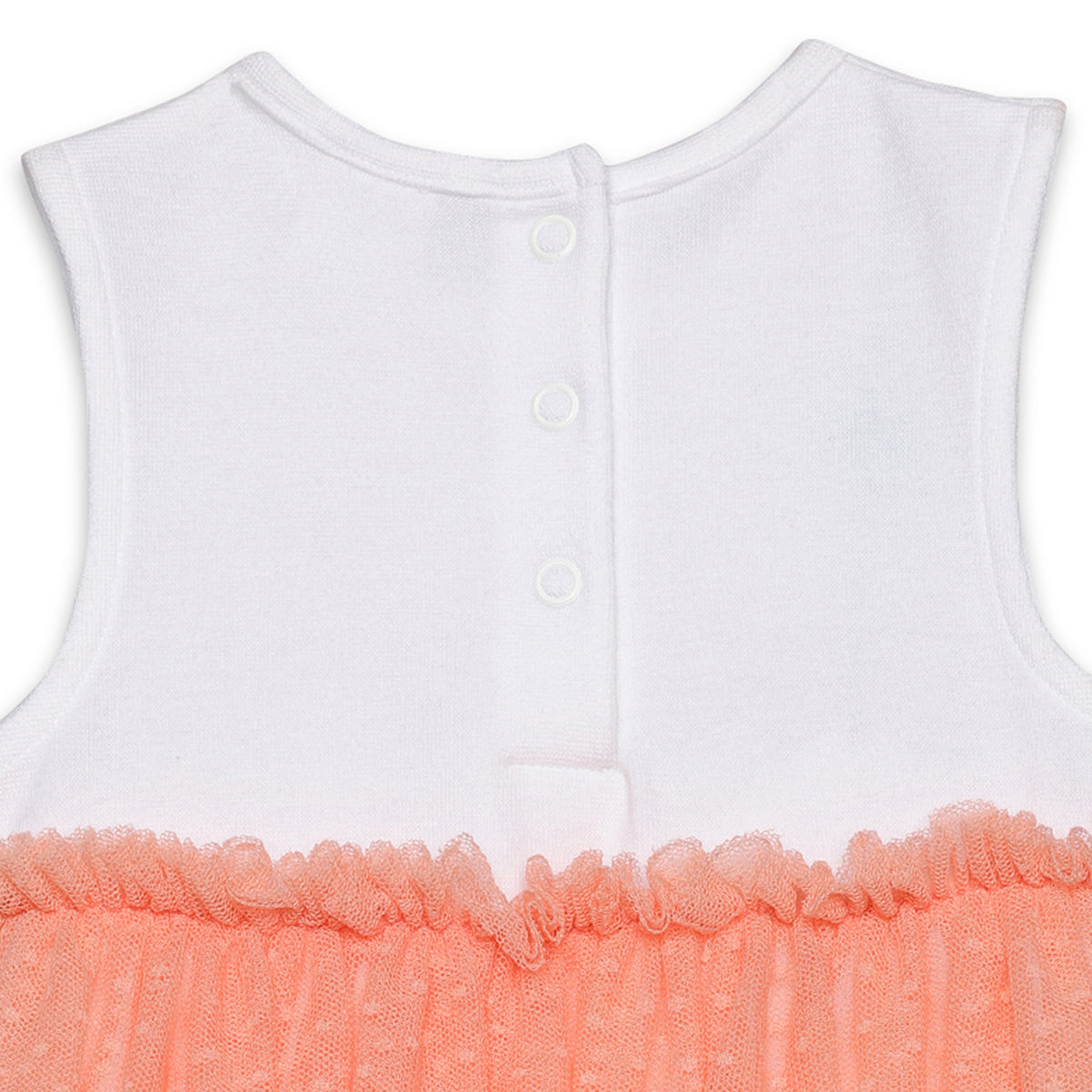 Baby Girls Sleeveless Tulle Bodysuit, Peach