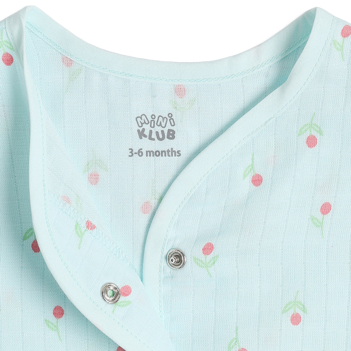 Baby Girls Blue & Green Cotton Muslin Dress Pack of 2 Floral Print Regular Fit Casual Wear