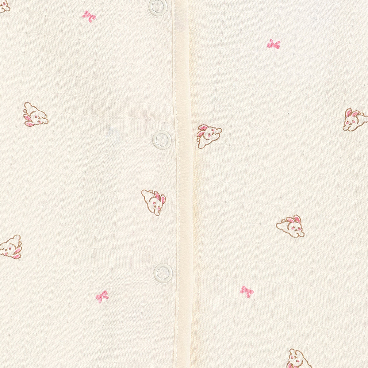 Baby Girls Pink And Cream Cotton Muslin Printed Front Open Dresses Pack Of 2 Regular Fit Casual Wear
