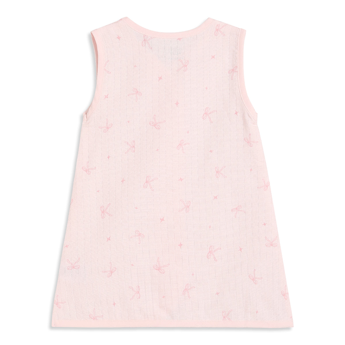 Baby Girls Pink And Cream Cotton Muslin Printed Front Open Dresses Pack Of 2 Regular Fit Casual Wear