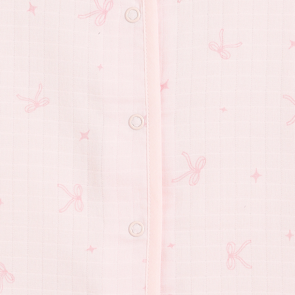Baby Girls Pink And Cream Cotton Muslin Printed Front Open Dresses Pack Of 2 Regular Fit Casual Wear