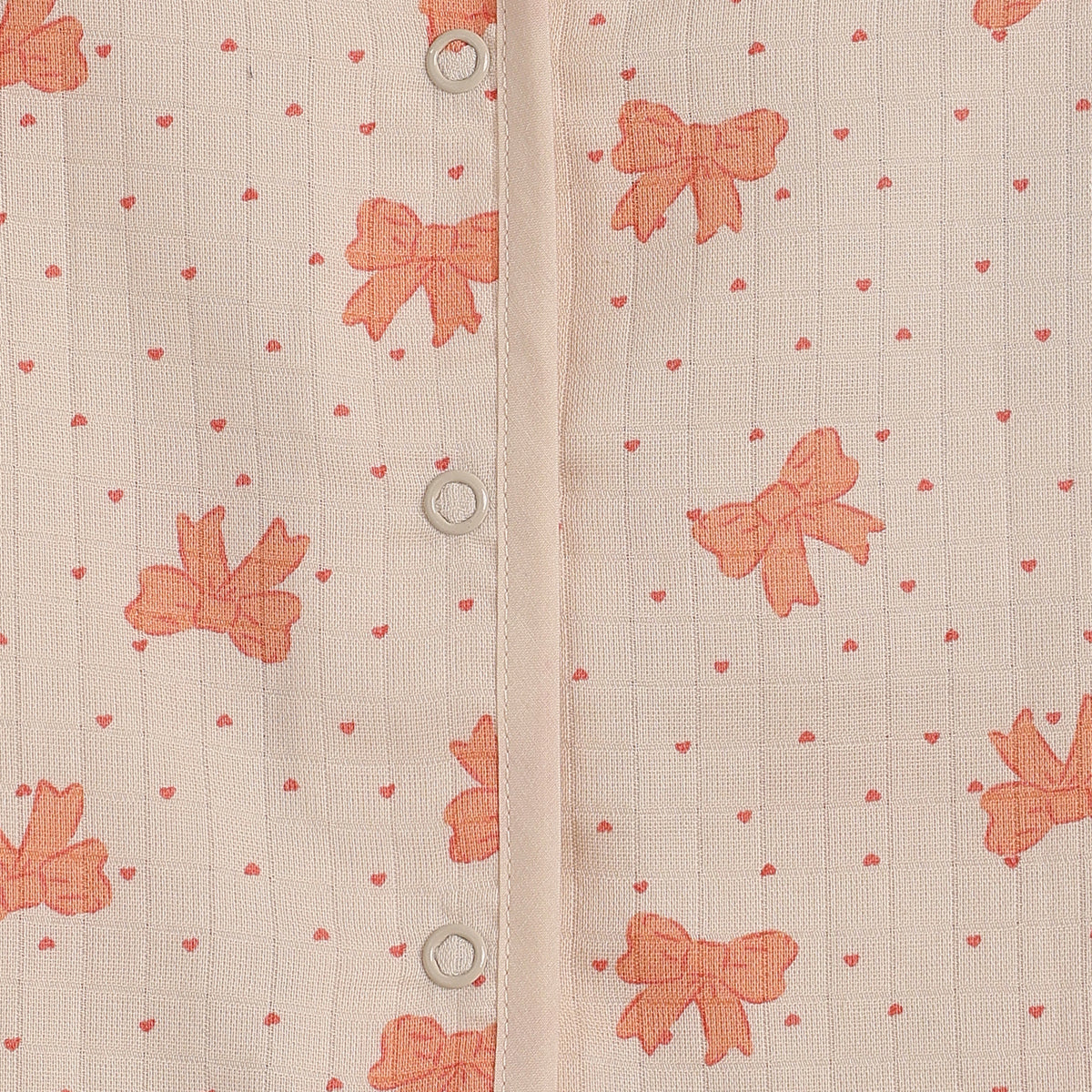 Baby Girls Peach And Cream Cotton Muslin Printed Front Open Dresses Pack Of 2 Regular Fit Casual Wear