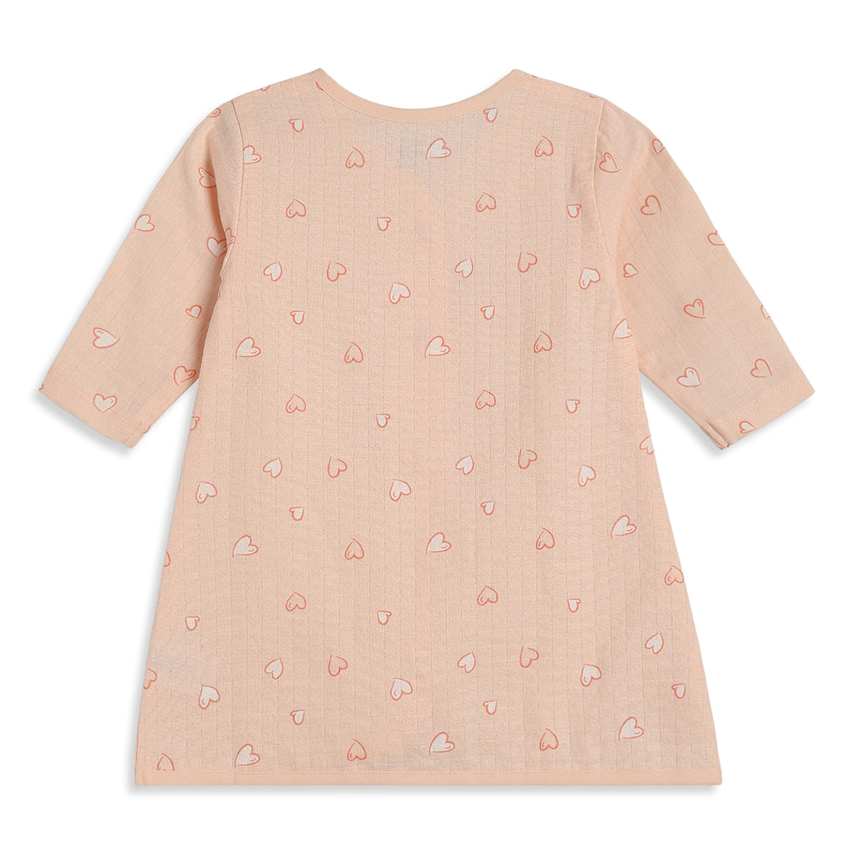 Baby Girls Peach And Cream Cotton Muslin Printed Front Open Dresses Pack Of 2 Regular Fit Casual Wear