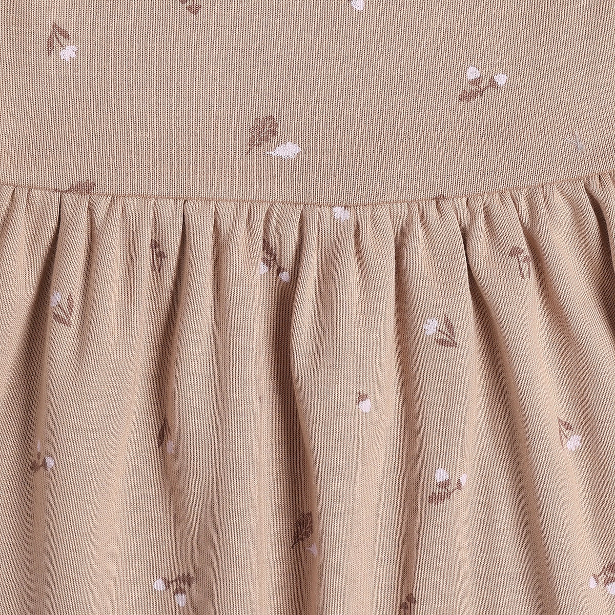 Baby Girls Beige and Cream Floral Printed Cotton Flutter Sleeve Dress Pack of 2 Casual Dresses
