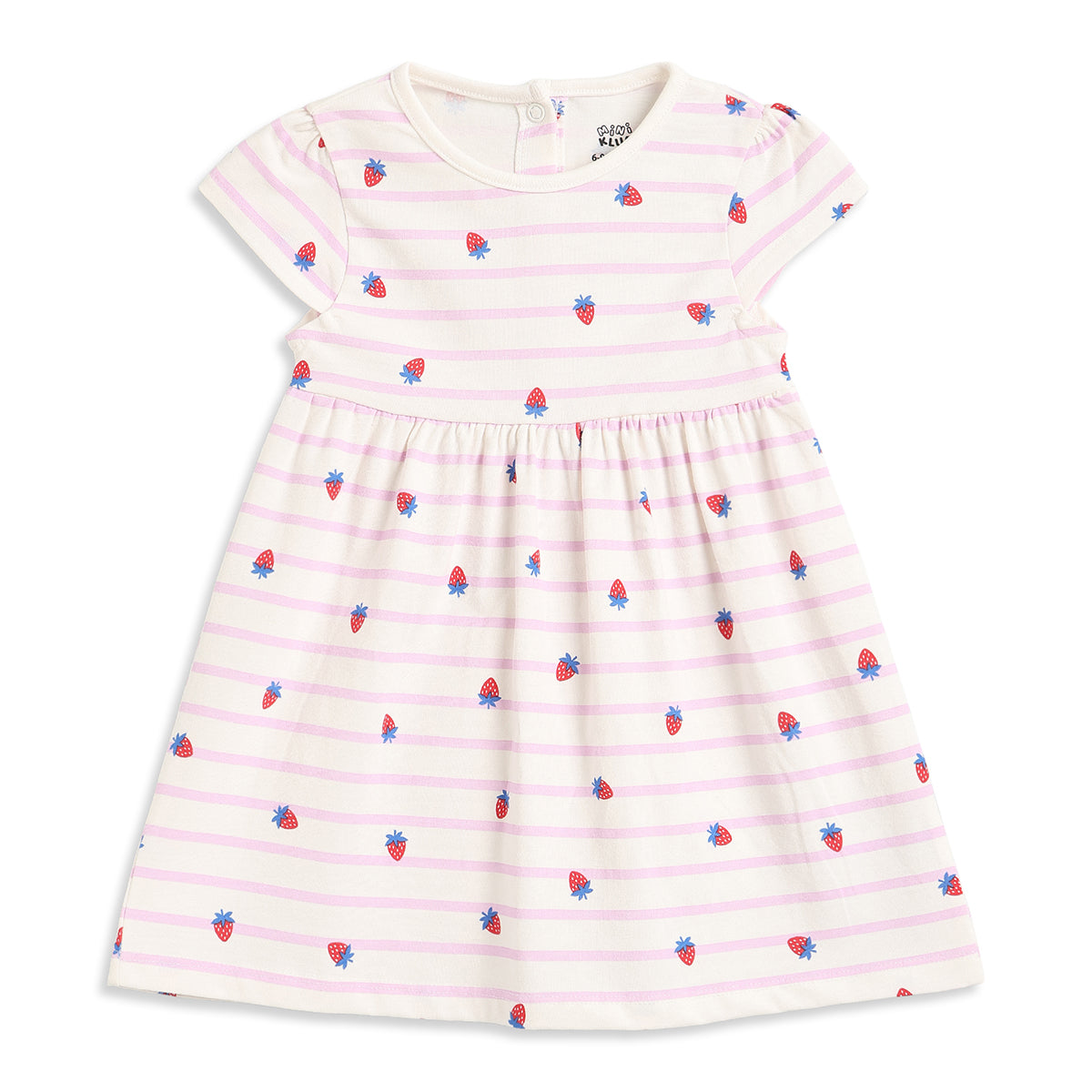 Baby Girls Pack of 2 Strawberry Print Cotton Dresses Regular Fit Casual Dresses