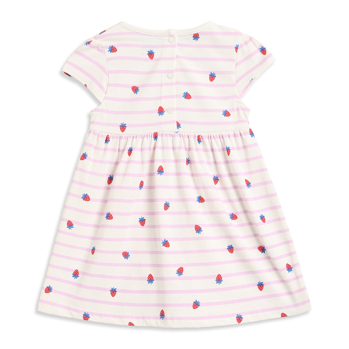 Baby Girls Pack of 2 Strawberry Print Cotton Dresses Regular Fit Casual Dresses