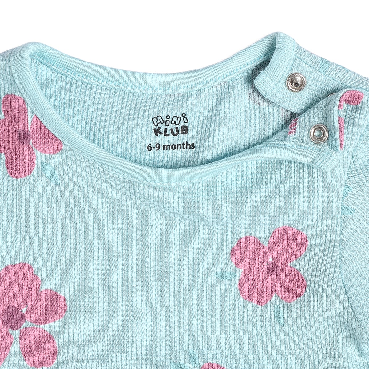 Baby Girls Floral Print And Striped Dresses Pack of 2, Pink And Blue