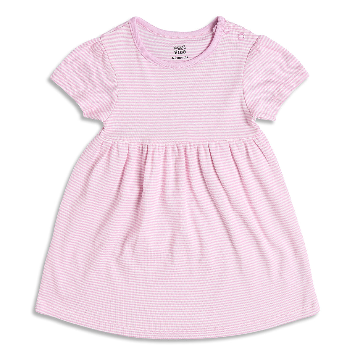 Baby Girls Floral Print And Striped Dresses Pack of 2, Pink And Blue