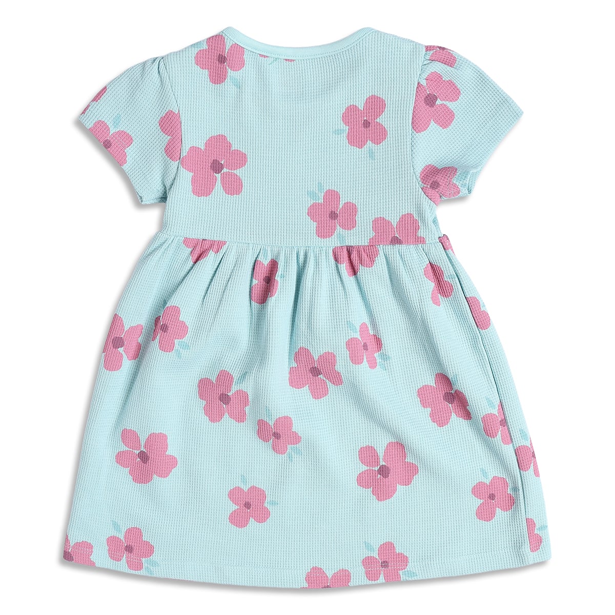 Baby Girls Floral Print And Striped Dresses Pack of 2, Pink And Blue