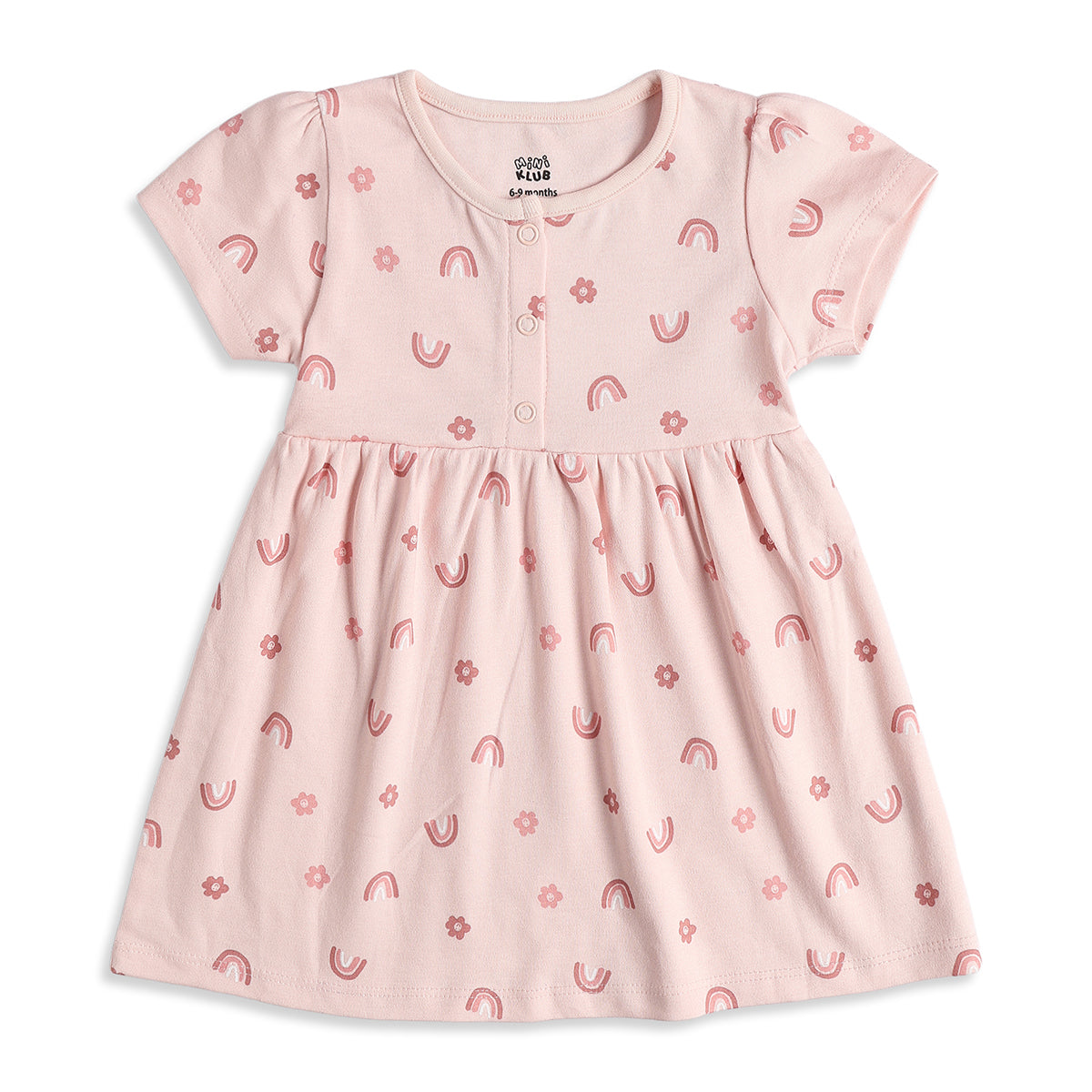 Baby Girls Pack of 2 Printed Cotton Fit & Flare Casual Dresses