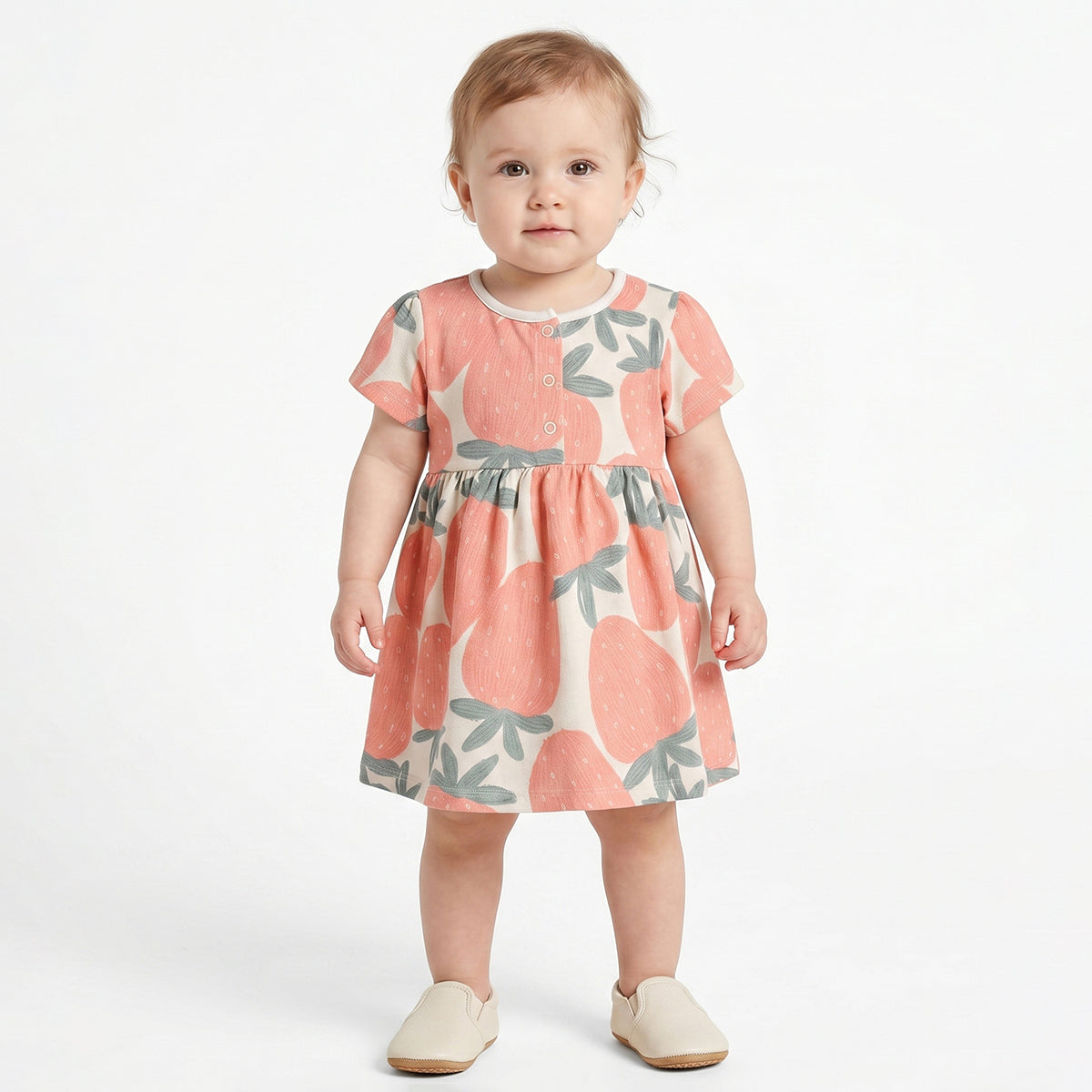 Baby Girls Pack of 2 Printed Cotton Fit & Flare Casual Dresses