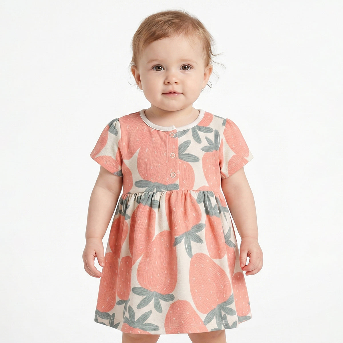 Baby Girls Pack of 2 Printed Cotton Fit & Flare Casual Dresses