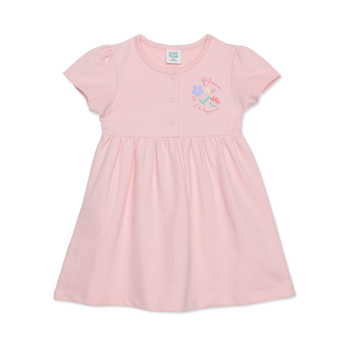 Baby Girls Pink and Off-White Cotton Dresses Pack of 2 Regular Fit Casual Wear