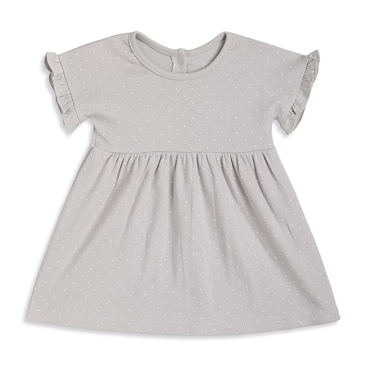 Baby Girls Cream And Grey Cotton Printed Dresses Pack Of 2 Regular Fit Casual Wear
