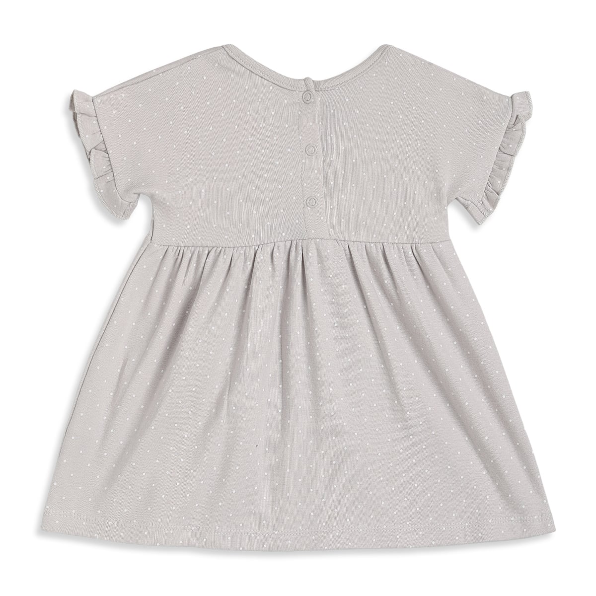Baby Girls Cream And Grey Cotton Printed Dresses Pack Of 2 Regular Fit Casual Wear