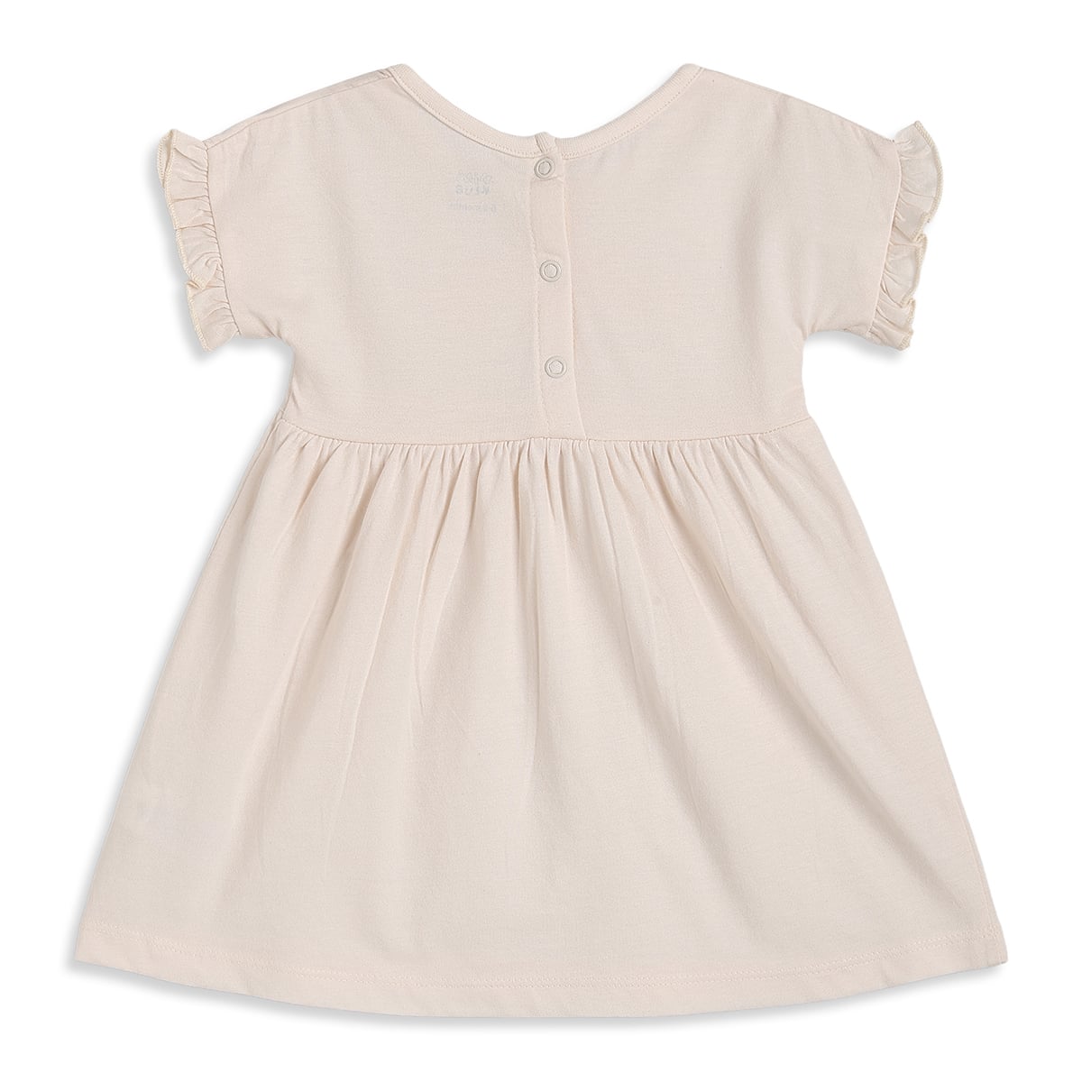 Baby Girls Cream And Grey Cotton Printed Dresses Pack Of 2 Regular Fit Casual Wear