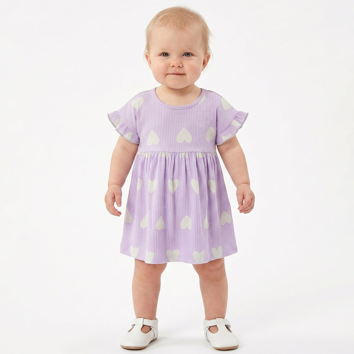 Baby Girls Pack of 2 Printed Cotton Fit & Flare Casual Dresses