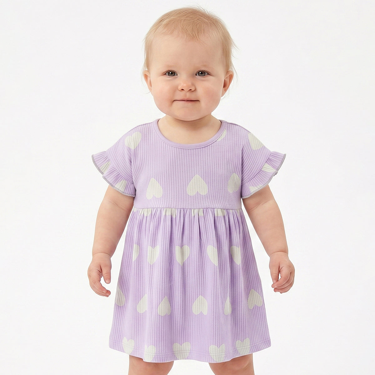 Baby Girls Pack of 2 Printed Cotton Fit & Flare Casual Dresses