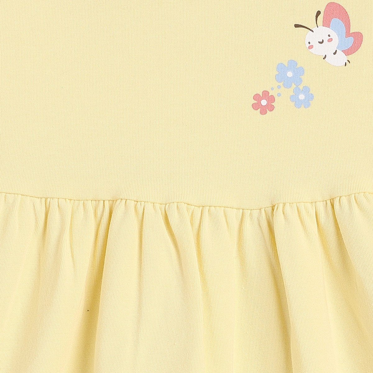 Baby Girls Yellow And Cream Cotton Printed Dresses Pack Of 2 Regular Fit Casual Wear