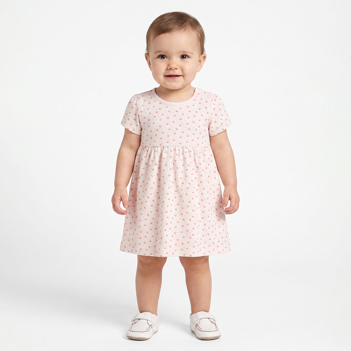 Baby Girls Yellow And Cream Cotton Printed Dresses Pack Of 2 Regular Fit Casual Wear
