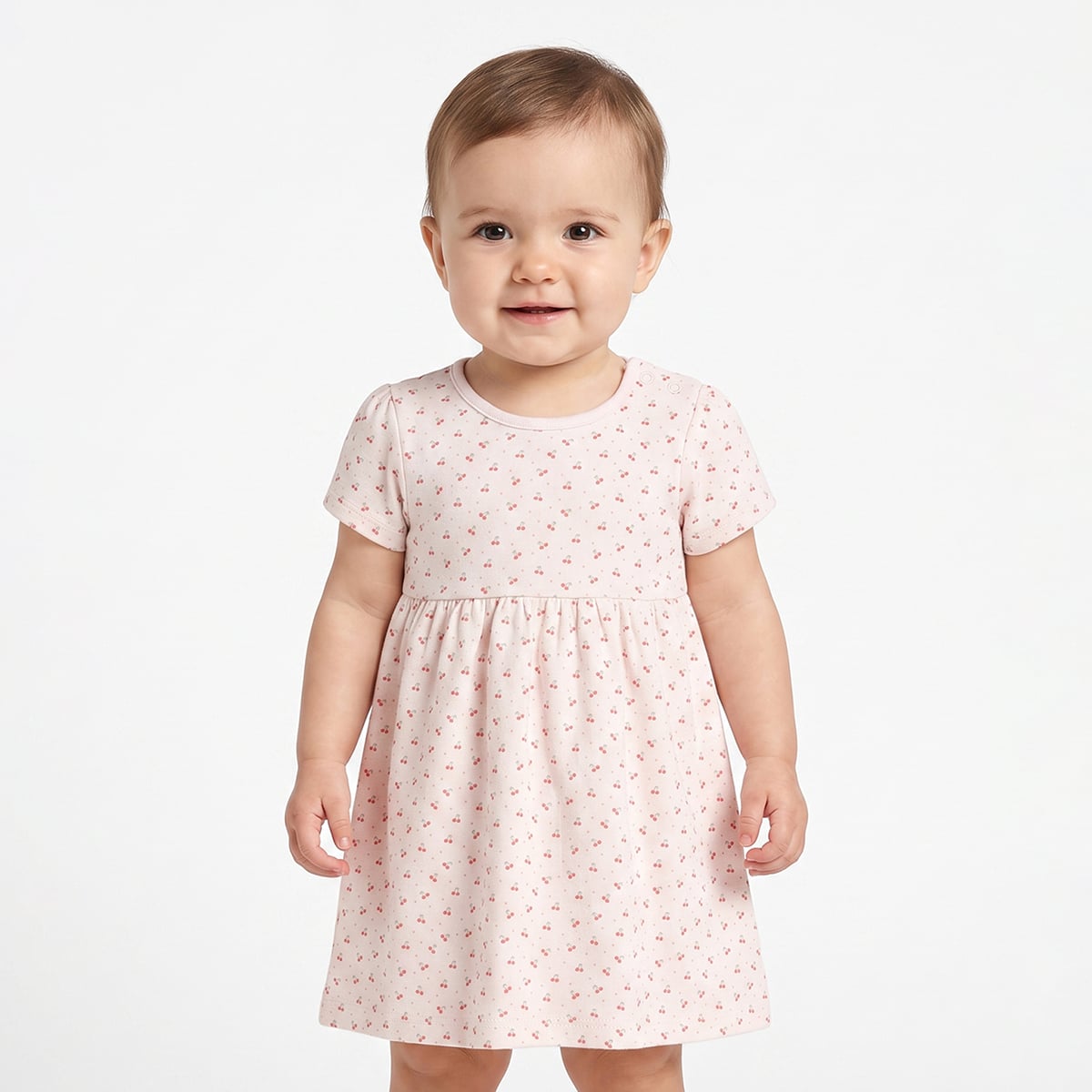 Baby Girls Yellow And Cream Cotton Printed Dresses Pack Of 2 Regular Fit Casual Wear