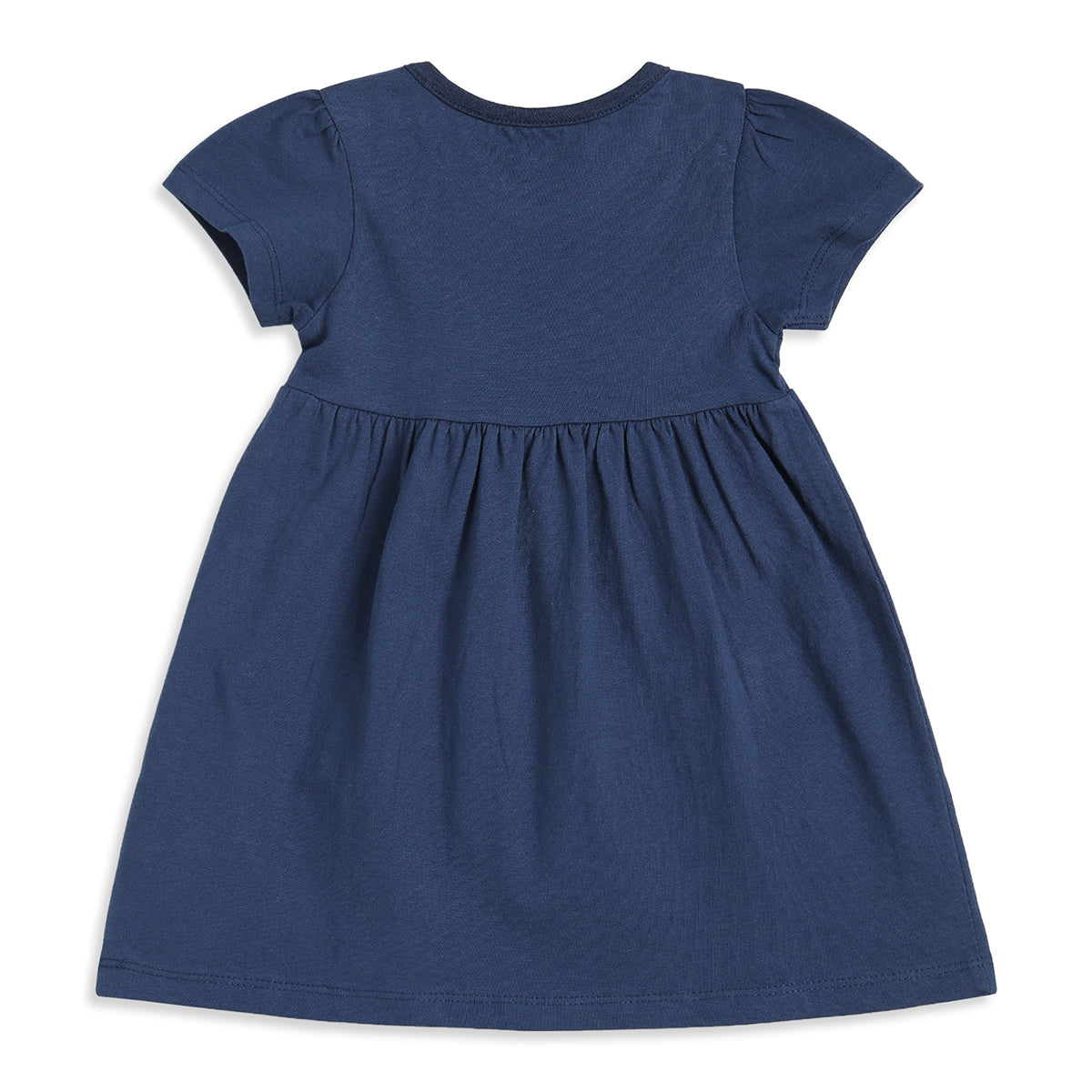Baby Girls Navy Blue And Cream Cotton Printed Dresses Pack Of 2 Regular Fit Casual Wear