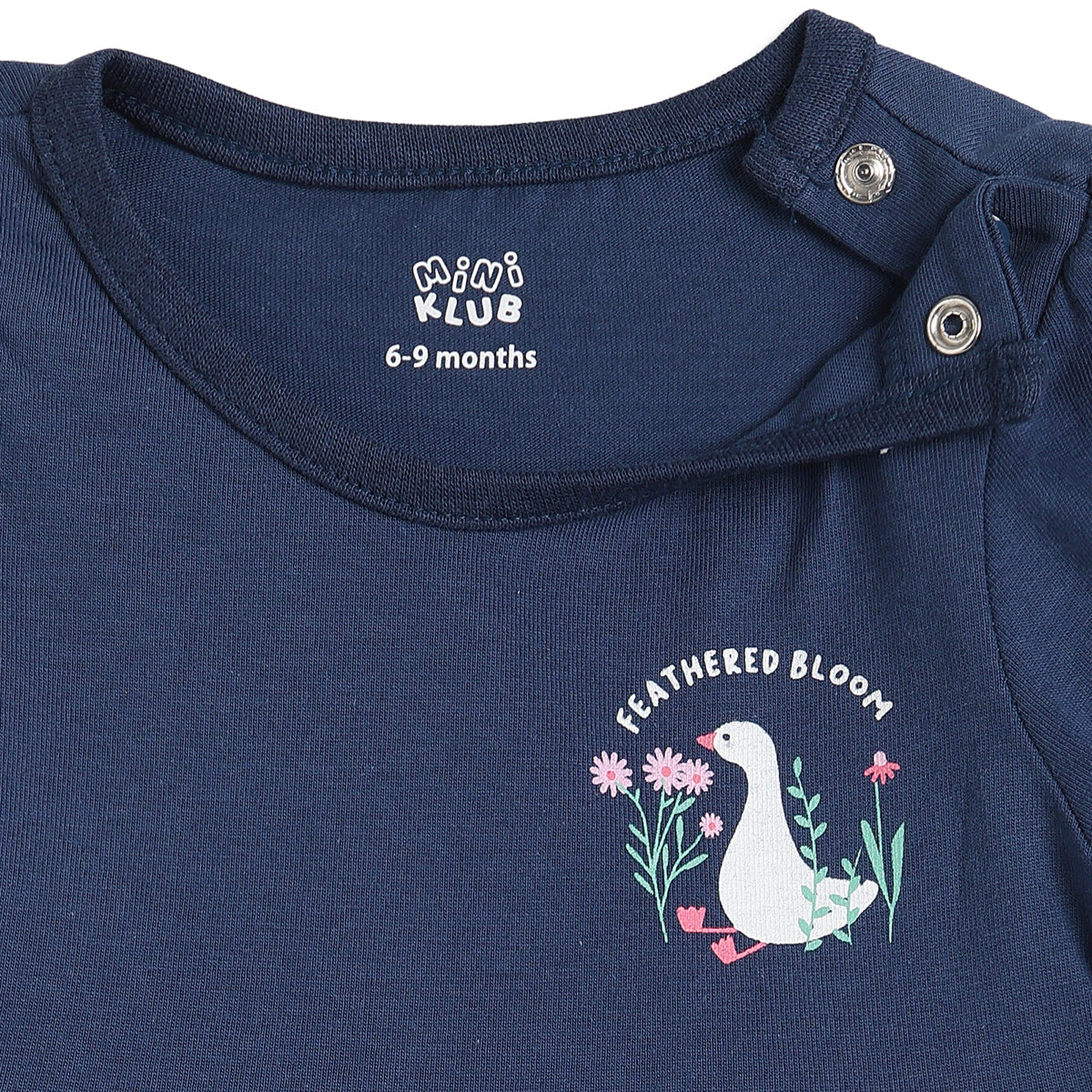 Baby Girls Navy Blue And Cream Cotton Printed Dresses Pack Of 2 Regular Fit Casual Wear