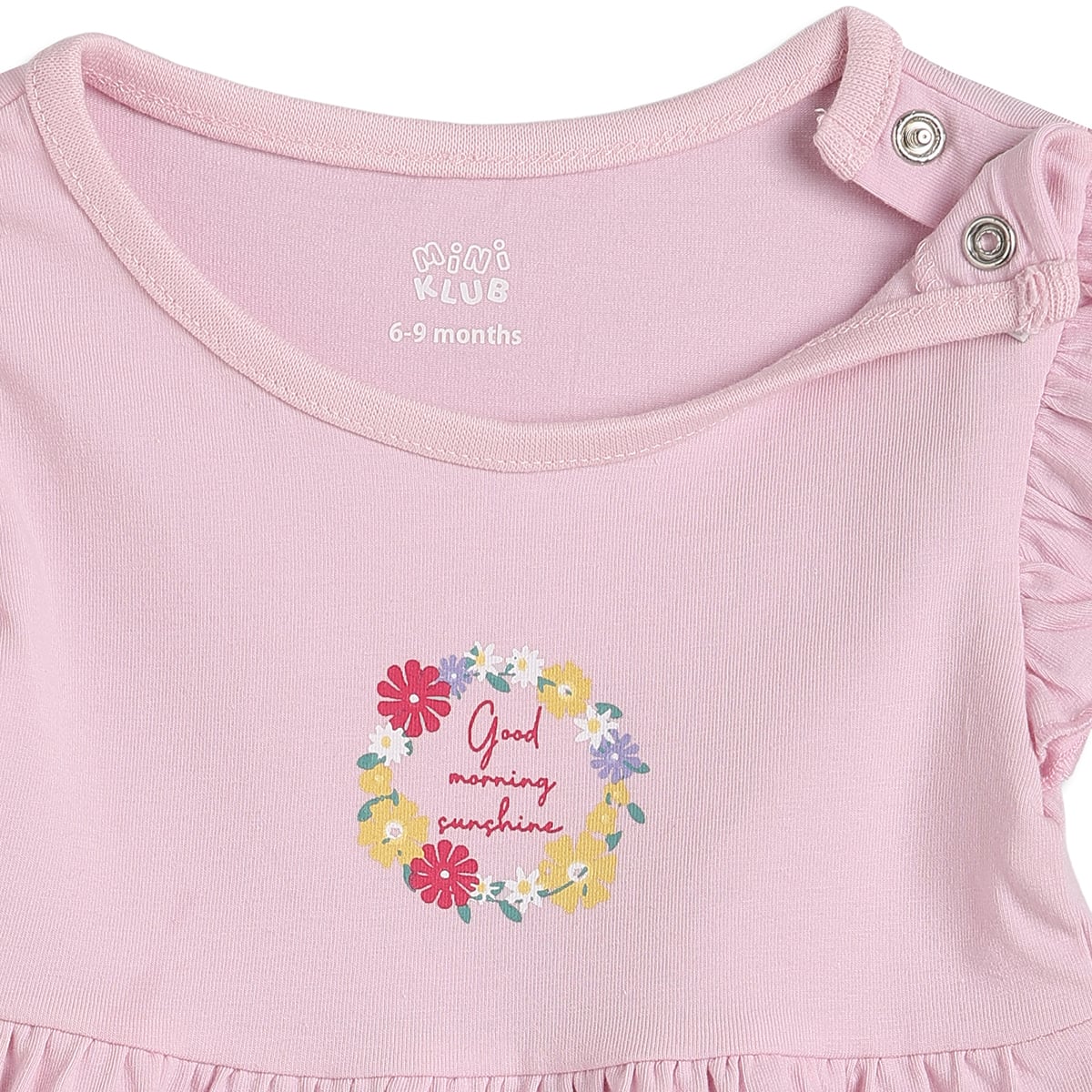 Baby Girls Pink And Mint Green Cotton Printed Dresses Pack Of 2 Regular Fit Casual Wear