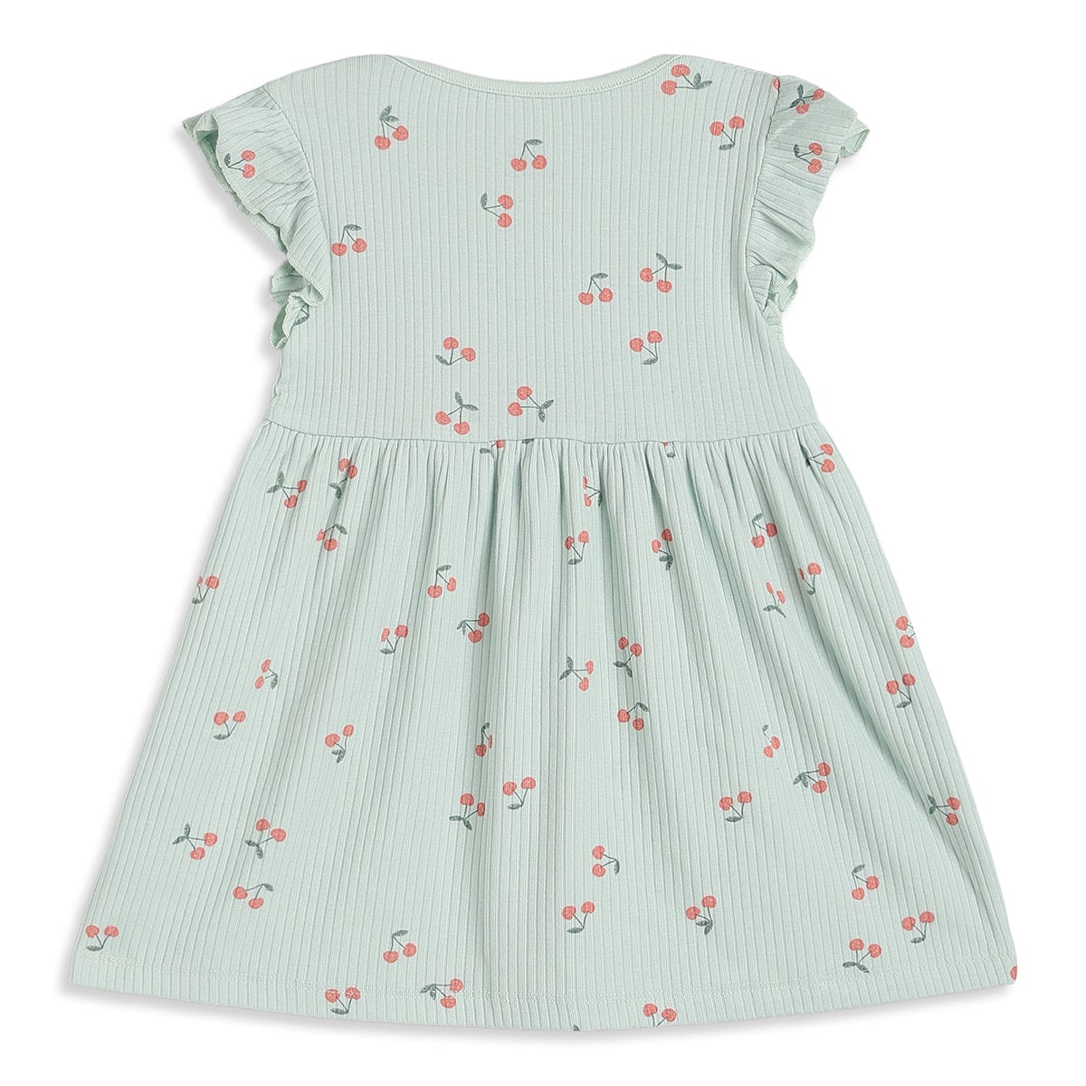 Baby Girls Pink And Mint Green Cotton Printed Dresses Pack Of 2 Regular Fit Casual Wear