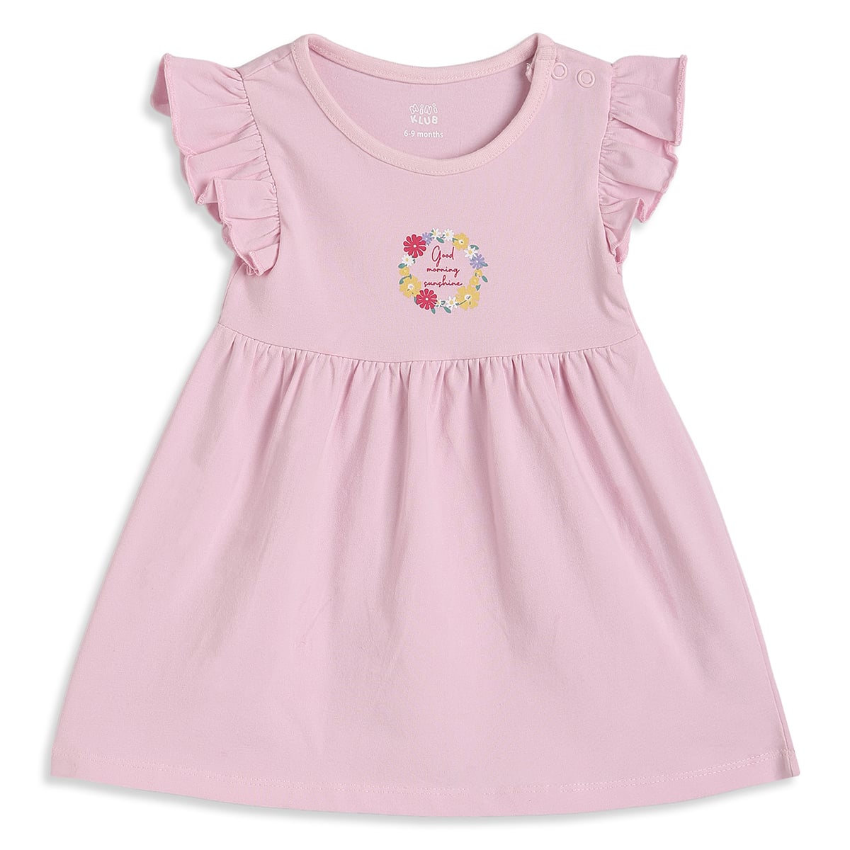 Baby Girls Pink And Mint Green Cotton Printed Dresses Pack Of 2 Regular Fit Casual Wear