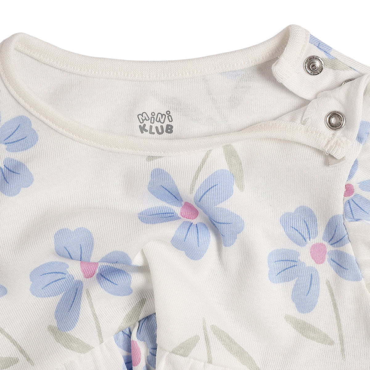 Baby Girls Blue & White Floral Printed Cotton Dress Pack of 2 Regular Fit Casual Dresses