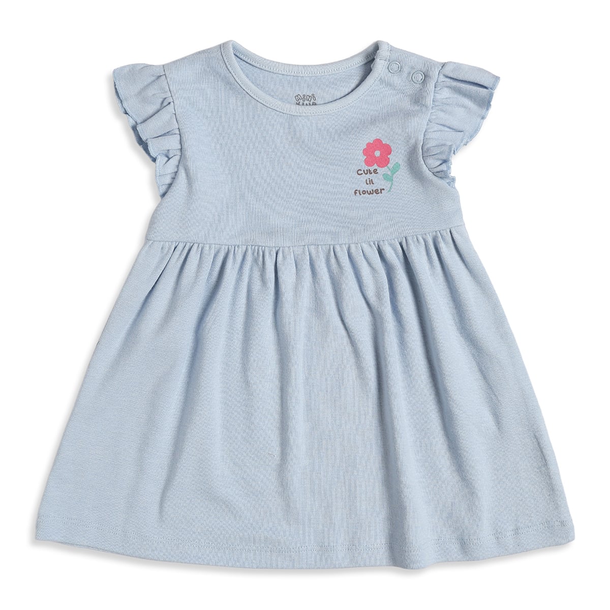 Baby Girls Blue & White Floral Printed Cotton Dress Pack of 2 Regular Fit Casual Dresses