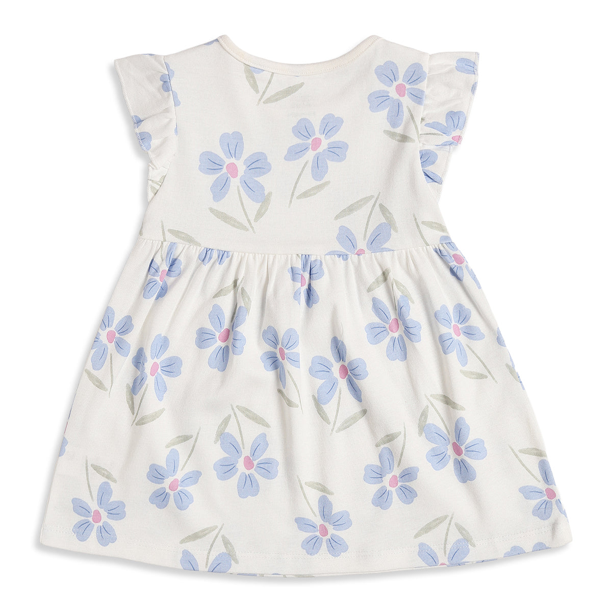 Baby Girls Blue & White Floral Printed Cotton Dress Pack of 2 Regular Fit Casual Dresses