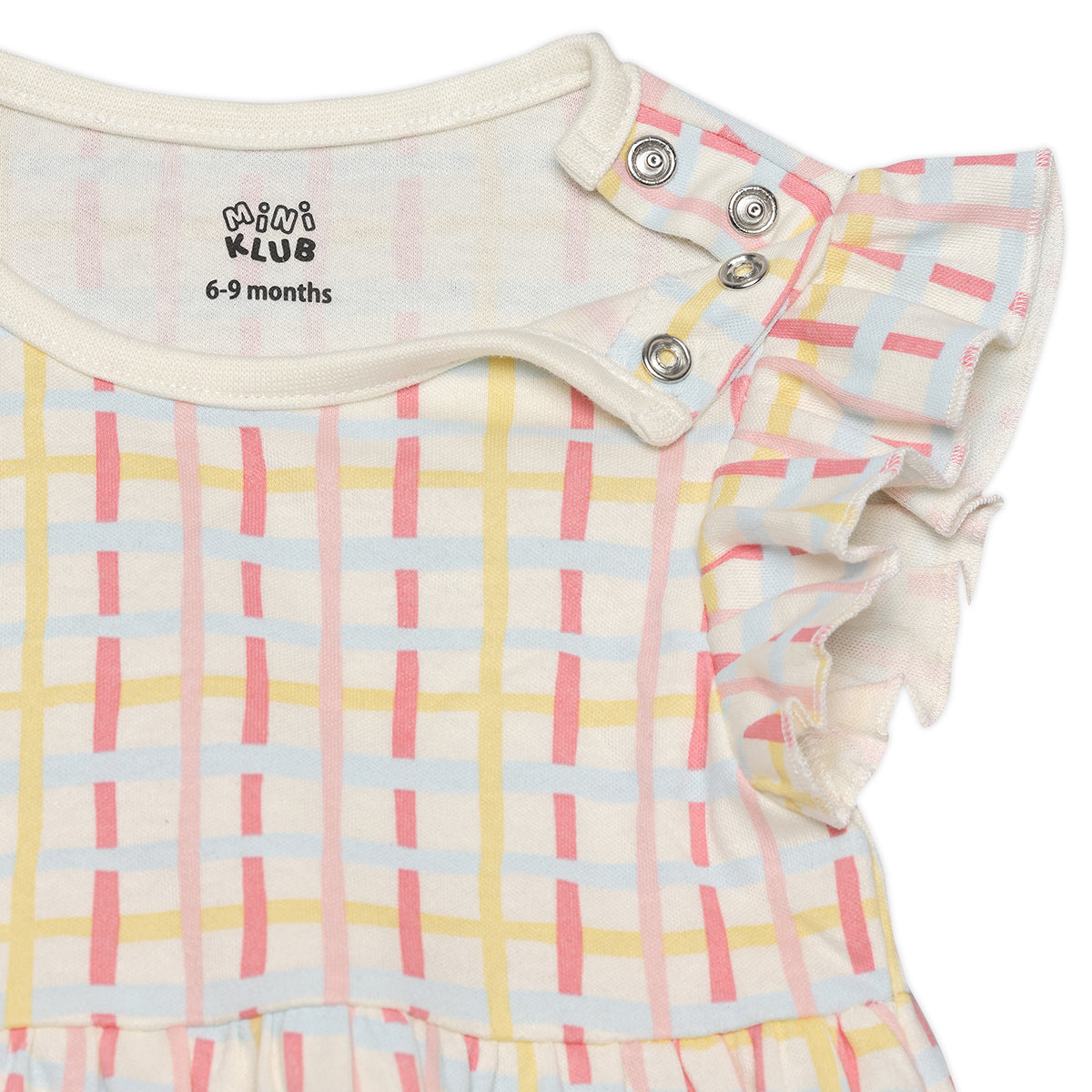 Baby Girls Checked and Sea Life Printed Dresses Pack of 2, Multicolor